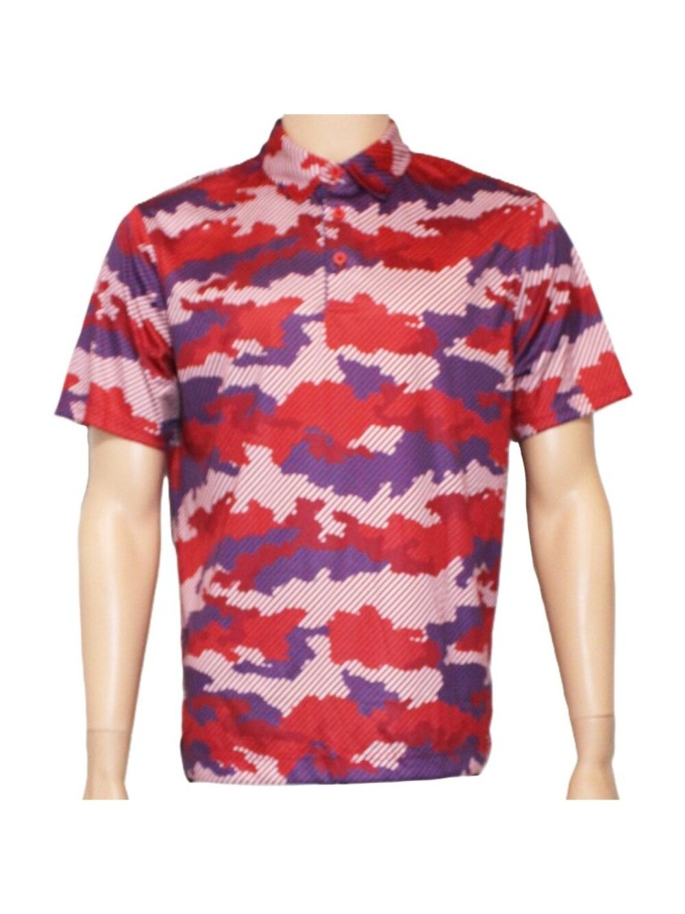 Robert Graham Braidwood Polo Red White Blue S/S Abstract Wicking Medium NWT